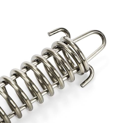 Suwimut 12 Pieces Tent Spring Buckle, Windproof Stainless Steel Rope Tensioner Awning Fixed Hook Buckle, Heavy Duty Tension Springs for Outdoor Camping, Dog Chain, Swing, Hammock Chair, Punching Bag