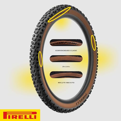 Pirelli Scorpion Enduro S Classic (29" x 2.6) Mountain Bicycle Tire for Extreme Enduro Riding, Tubeless Ready Clincher TLR, Enduro HardWall MTB Casing