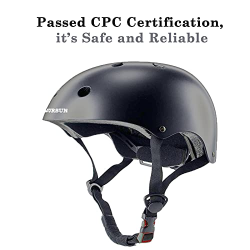 Kids Bike Helmet Ventilation & Adjustable Toddler Helmet for Ages 2-14 - Small 18.9-21.3 inch, Black