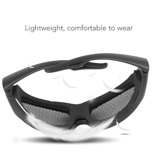 Wire Mesh Safety Glasses,Safety Goggles Breathable Shock Resistant Iron Mesh,Glasses for Military Cs Outdoor Game Fans Activity