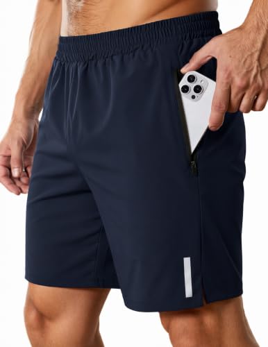 Men's Athletic Running Shorts 7 Inch Quick Dry with Zip Pockets
