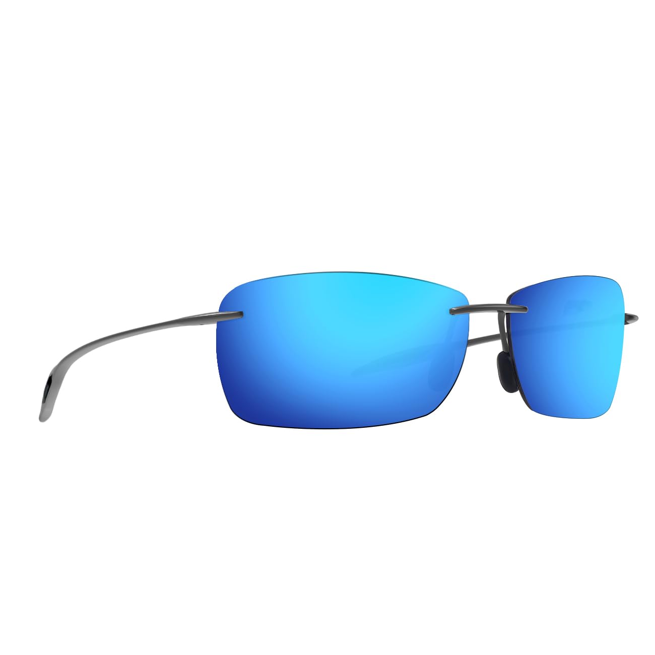 JULI Sports Sunglasses for Men Women Tr90 Rimless Frame for Running Fishing Golf Surf Driving MJ8010（Black/Blue）