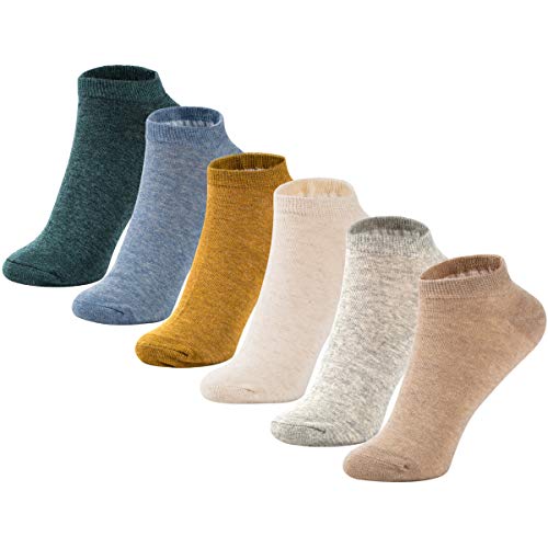 MAGIARTE Women's Low Cut Athletic Ankle Socks 6-Pairs Multi Color No Show Running Socks