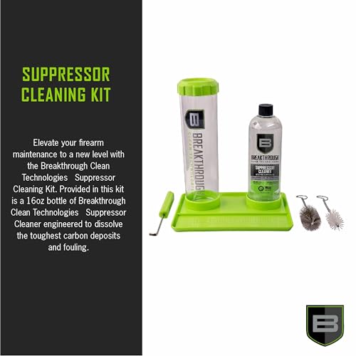 Suppressor Cleaning Kit with 16oz Cleaner & Tools for Firearms Maintenance