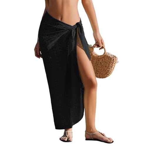 AI'MAGE Sarong Wraps for Women Long Hollow Swimsuit Coverup Tie Beach Bikini Skirt Cover Up Bathing Suit Pareo Wraps M/XL