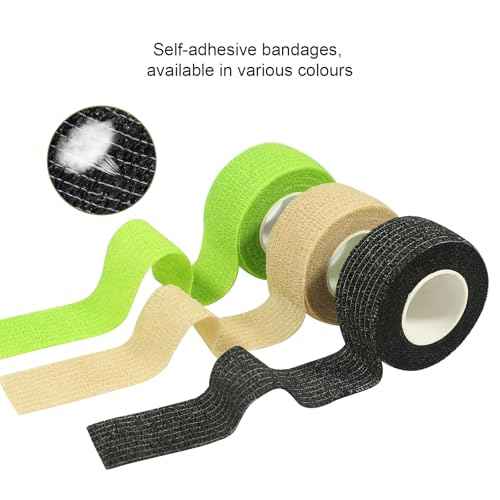 Self Adhesive Wrap Bandage Cohesive Bandage Breathable Self Adherent Wrap for Sprain Swelling and Soreness on Wrist and Ankle 10PCS 1 in X 14.7 ft (Blue)