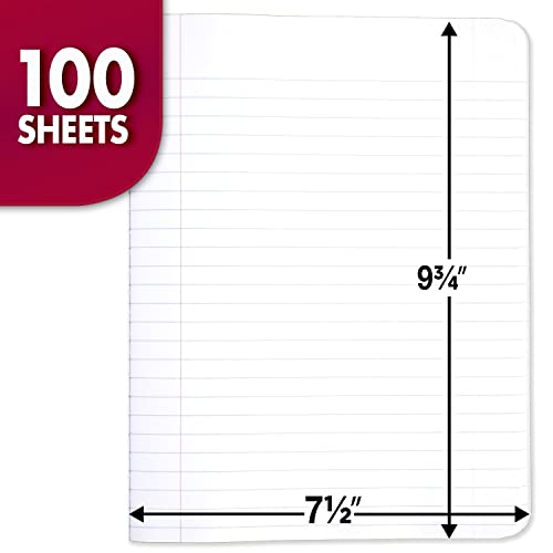 Mead Composition Notebooks Pack of 5 Wide Ruled Paper 100 Sheets Each