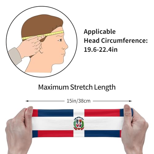 Dominican Republic Flag Sports Headband Moisture-Wicking Sweatband for Running & Fitness - Unisex