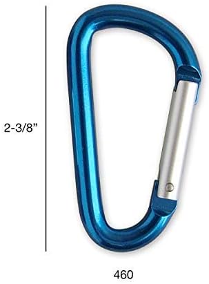 Lucky Line Aluminum Large 3-1/8" Carabiner Clip, 5 Pack, Snap-Link C-Shape Heavy Duty Key Chain, Nickel-Plated Key Ring, Light Weight and Durable