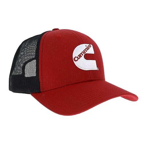Red Trucker Hat Mens and Womens Mesh Back Baseball Cap with Snapback Closure