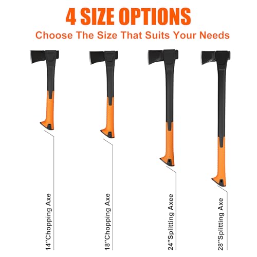 X14 Hatchet Axe, 14¡± Camping Axe for Wood Splitting & Kindling with Nylon Hollow Handle, Anti-Slip Shock Absorption Grip for Outdoor Survival, Firewood, Hiking & Yard Tools