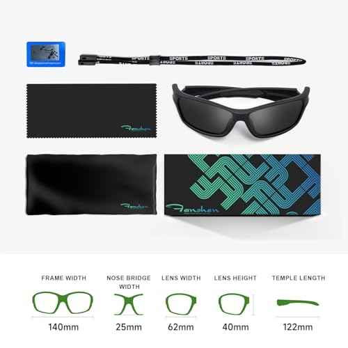 Fanshen Polarized Sunglasses for Men Women, Wrap Around Sunglasses for Mens Womens Cycling Fishing Running UV Protection