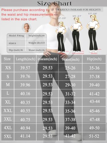 MaaGcc Flare Leggings for Women - Bootcut Workout Yoga Pants with Pockets - Medium / Black