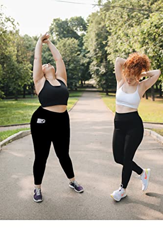 Plus Size Leggings for Women with Pockets Full Length Black XL-5XL Yoga Pants