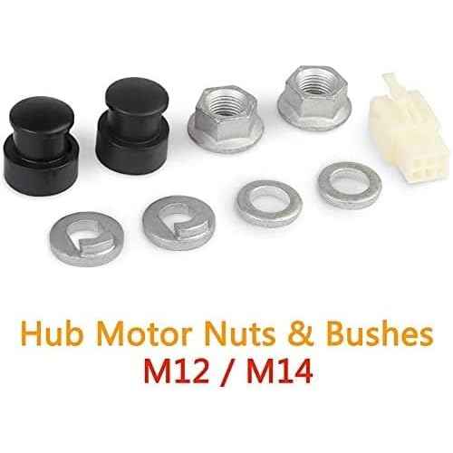 E-Bike Electric for Bicycle Hub Motor Axle M12 Front Lock Nut/Lock Washer / /Nut Cover with 12mm Shaft Bike Hubs Wheels and Accessories