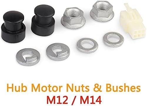 WsjiaboFux 1 Set E-Bike Hub Motor Axle E-Bike Electric Bicycle Hub Motor Axle M12 Front Lock Nut/Lock Washer / /Nut Cover with 12mm Shaft Hubs Wheels and Accessories
