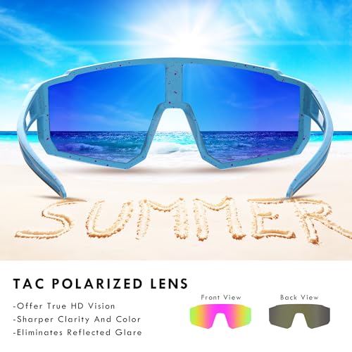 Polarized Sports Sunglasses UV400 Protection for Men Women Youth Outdoor Cycling Running Golf