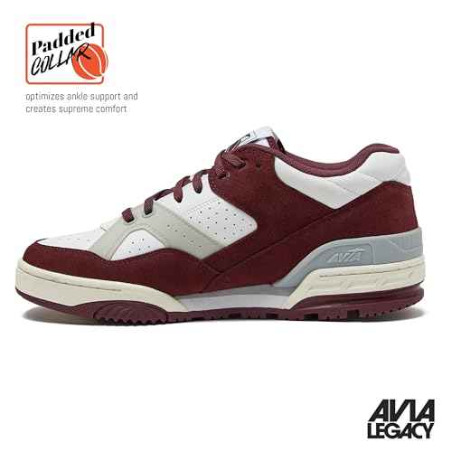 Avia 855 Basketball Sneakers for Men, Low Top Retro Womens or Mens Sneakers for Street or Court, Sizes 4.5 to 15, Blue and White, Green and Cream, or Grey and All White Shoes Men and Woman Sizes