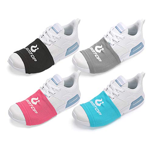 Dance Shoe Socks for Smooth Floors Over Sneakers - 4 Pairs (Black, Grey, Blue, Pink)