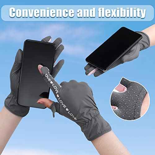 Hercicy 2 Pairs Sun Gloves for Women UV Protection Summer Driving Gloves Full Finger Touchscreen Non Slip Gloves