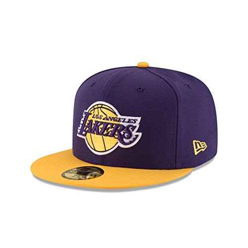 New Era LA Los Angeles Lakers 9FIFTY Team Shadow Snapback Cap, Adjustable Hat Purple Gold