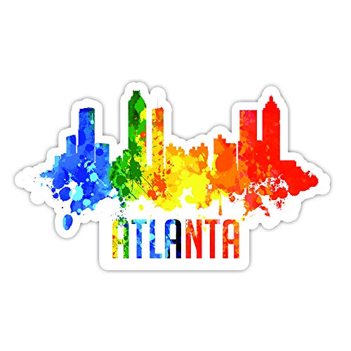 Atlanta Georgia City Skyline Vinyl Laptop Sticker - 4 Inch Waterproof Decal