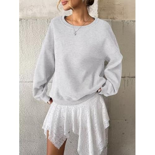Women Fleece Sweatshirts Oversized Crewneck Pullover Trendy Long Sleeve Tops Fashion Fall Outfits Clothes 2025