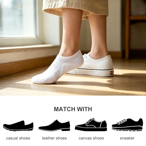 Women’s No Show Socks Anti-Slip Cushioned Breathable 5-10 Pairs