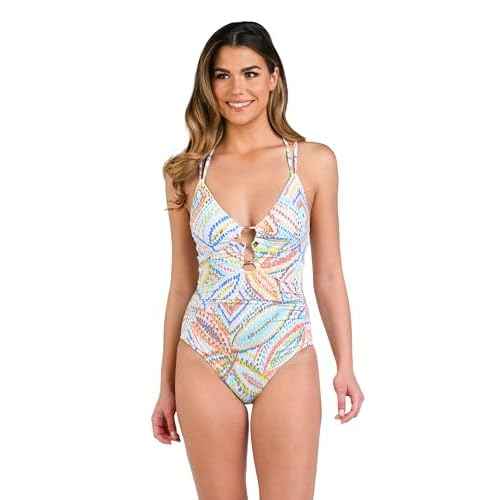 La Blanca Women's Underwire Lace Up One Piece Swimsuit