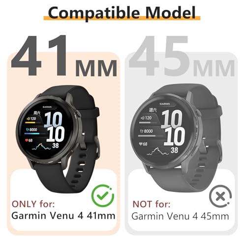 4 Pack Garmin Venu 4 41mm Screen Protector Case - Clear & Gold Variations