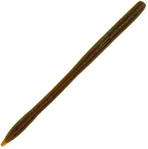 Yamamoto 6" Sensei Worm / 10 Pack/Dark Green Pumpkin W/Amber Laminate