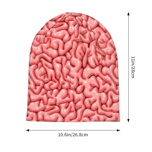 Zombie Brain Beanie Hat Knitted Cap Unisex Slouchy Warm Soft Skull Covering