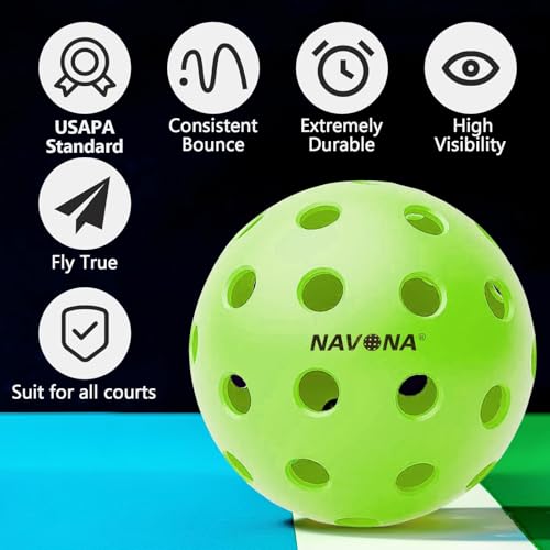 12 Pack Outdoor Pickleball Balls Meet USAPA Standards Bright Green