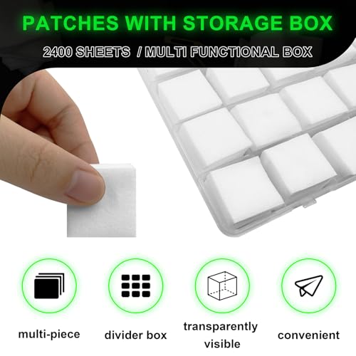 Gun Cleaning Patches Kit 2400PCS with Storage Box for Firearms & Rifles