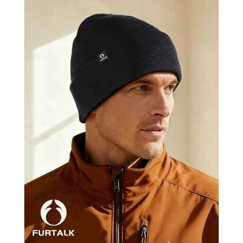 FURTALK 100% Merino Wool Beanie Hat for Men Women Warm Winter Hat Double Layer Knitted Beanies