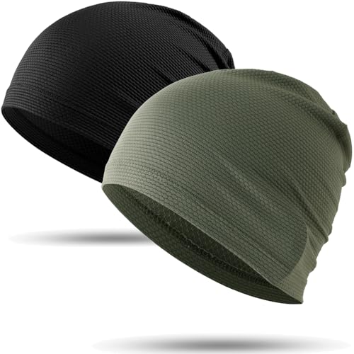 WTACTFUL 2-Pack Cooling Skull Caps for Men & Women - Breathable 3D Mesh Running Caps for Cycling, Gym & Summer