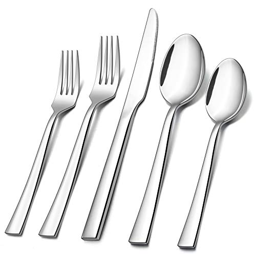 20-Piece Stainless Steel Flatware Set for 4 - Modern Silverware Cutlery