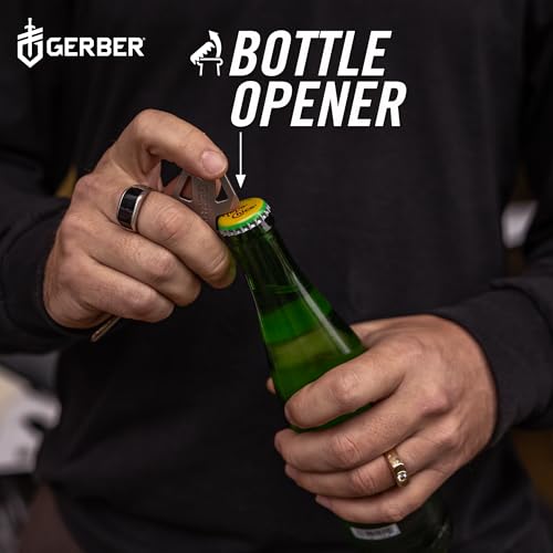 Gerber Gear Broadhead Keychain 5-in-1 Multitool, Clips to Pocket or Keychain with Bottle Opener, Flat Head Driver, Package Opener, Cross Driver and 1/4" Socket, EDC Gear for Everyday Carry