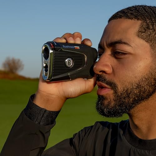 Bushnell Pro X3+ Golf Rangefinder with Wind Speed and Direction,1300 Yard Range,7X Magnification, Pin Locking with Visual Jolt