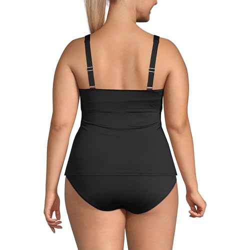 Lands' End Women's Chlorine Resistant Wrap Tankini Swimsuit Top