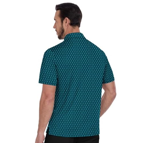 ZITY Mens Golf Shirts Short Sleeve Print Patterns Performance Moisture Wicking Polo Shirt