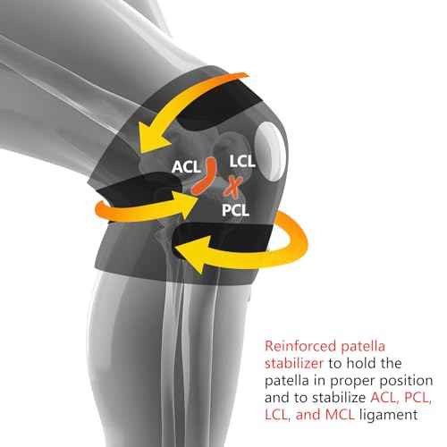 Knee Support Brace for Men Women, Adjustable Compression Sleeve Wrap Patellar Pad Tendon - Arthritis Pain, meniscus tear, Injury Recovery, Running