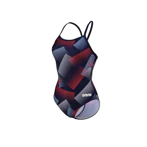 ARENA Girls Performance Halftone Team Print Lightdrop Back Youth Bathing Swimsuit