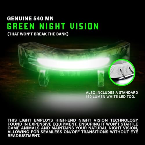 Night Vision Cap Light with Dual LED Modes - Clip-On Hat Flashlight for Camping Hunting Fishing
