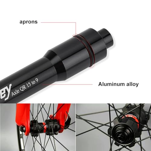 15mm Front Thru Axle to 9mm Quick Release Skewer Adapter for Mountain Bike