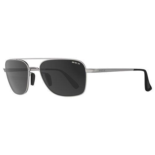 BEX® SUNGLASSES MACH FULL METAL FRAME LIFESTYLE SUNGLASSES (Matte Silver/Gray)