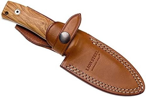 LionSTEEL M4 Fixed Blade FatCarbon Glow in the Dark Carbon Fiber Handle Scales, Full Extended Tang Construction, M390 Steel Blade, Triple Stitched Leather Sheath, KAVISO Exclusive