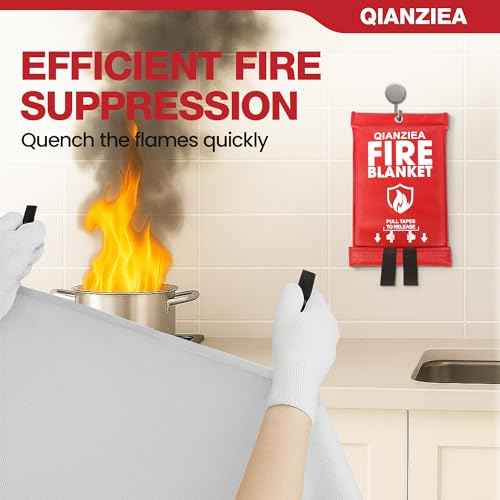Fire Blanket,2 Pack,40"x40" Fire Blankets Emergency for Home and Kitchen