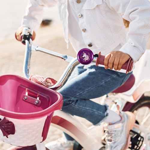 Unicorn Bike Bell for Girls, Purple Pink Bike Bell for Bicycle Scooter Bike Accessory