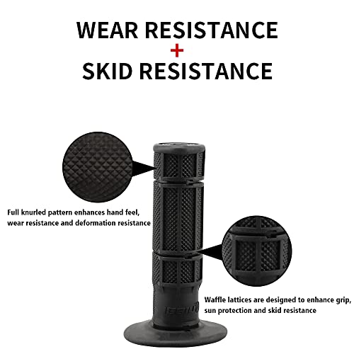 NIBBI Black Motorcycle Handlebar Grips 7/8 Inch Dirt Bike Handlebar Set